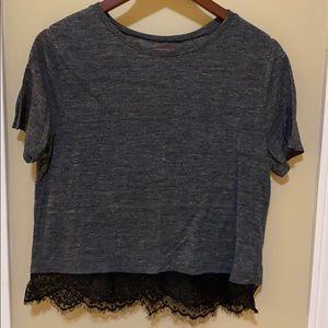 Abercrombie and fitch lace hem top
